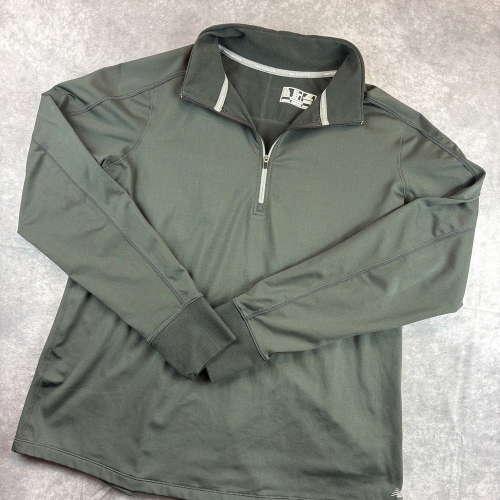 New Balance Quarter Zip Pullover Womens 2XL Grey Athletic Running Top Workout